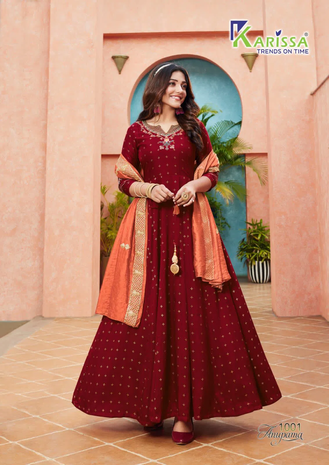 Karissa Anupama New Latest Designer Fancy Wear Gown With Dupatta Collection